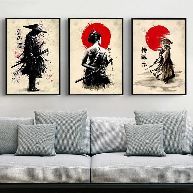 Canvas Wall Art Prints Samurai Japanese Samurai Wall Painting - Canvas  Painting - Aliexpress 
