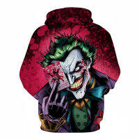 New product3D เสื้อแจ็คเก็ตตัวตลกลายโป๊กเกอร์ joker เสื้อสเวตเตอร์มีฮู้ดพิมพ์ลายลำลอง