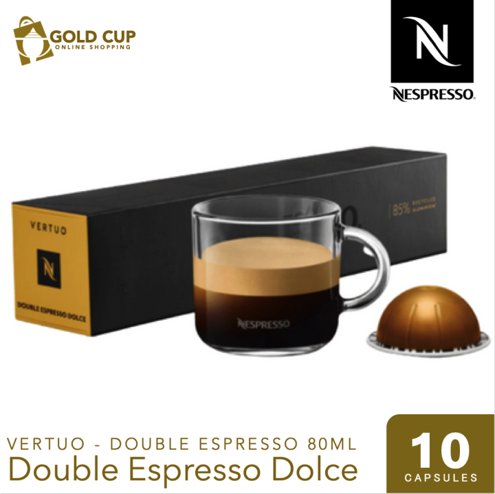 Nespresso Vertuo Line Double Espresso Dolce Coffee (80ml) - 10 Capsules ...