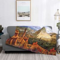 Ancient Egyptian Civilization Blanket Flannel Printed Pyramid African Lightweight Throw Blanket for Bed Travel Bedspread