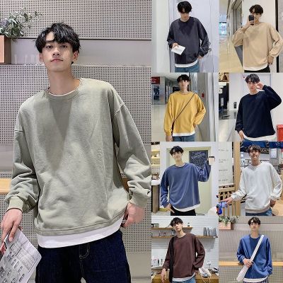 MiinShop เสื้อผู้ชาย เสื้อผ้าผู้ชายเท่ๆ พร้อมส่งเสื้อแขนยาวสีพื้น สไตล์เกาหลี ( T14 )  ️ เสื้อผู้ชายสไตร์เกาหลี