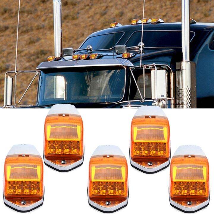 5x-led-amber-cab-roof-top-clearance-marker-running-light-for-kenworth-peterbilt-mack