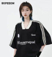 SUPEEON丨เสื้อยืดผู้ชายแขนสั้นย้อนยุคเสื้อผ้าอินเทรนด์ไฮสตรีทบอย