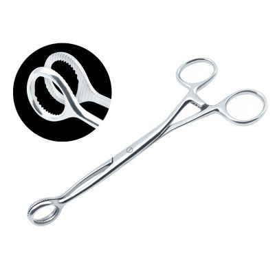 Stainless Steel Forceps Tongue Pliers Dental Oral Instruments Dental Materials 16Cm