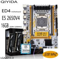 QIYIDA ชุดชุดวงจรหลัก X99ชุด Xeon ชุด E5 2650 V4 LGA CPU 2011-3 Processor 16GB DDR4หน่วยความจำ RAM NVME M.2 ED4 NGFF SATA