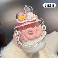 Jnan 550มล. กาน้ำขวดดูดลายการ์ตูนน่ารัก,กาเก็บความร้อนสำหรับเด็กผู้หญิงความจุขนาดใหญ่พร้อมสายรัด/รั้ง/สติกเกอร์/สร้อยข้อมือ