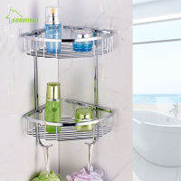 304 stainless steel bathroom accessories double tripod toilet corner rack wall-mounted cosmetic rack storage basket