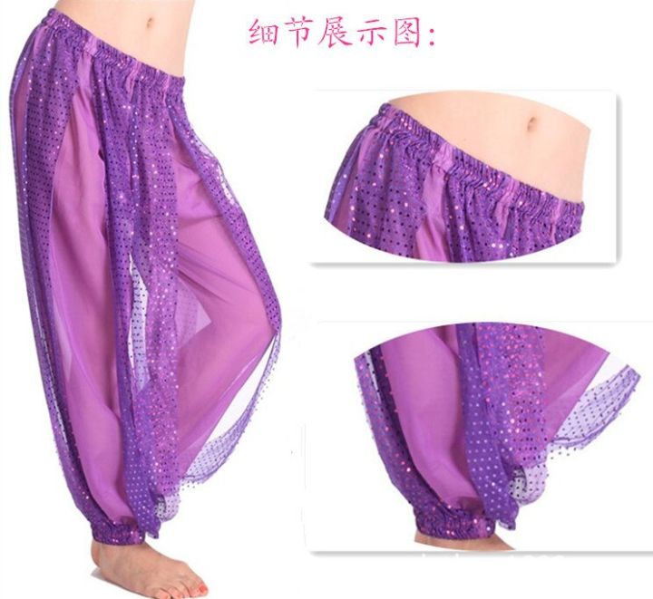 กางเกงเต้นระบำหน้าท้องสำหรับผู้หญิง Swr-072 7สีชุดบอลลีวู้ดอินเดียชุดเต้นรำ