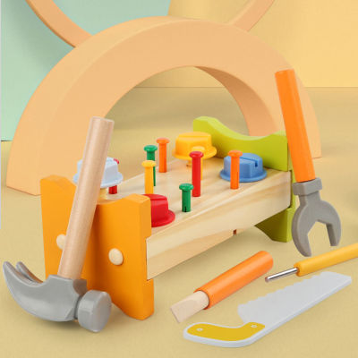 ของเล่นไม้ชุดซ่อมแซมสำหรับเด็กของเล่นในครัวเรือนทำจากชุดซ่อมลามิเนตของเล่นจำลองเสมือนจริงทำจากไม้