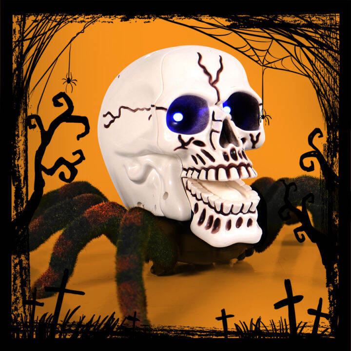 ASM Remote Control Skull Spider Toy Scary Toy for Halloween Skeleton ...