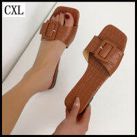 รองเท้าแตะส้นแบนสำหรับใส่ลำลองผู้หญิงแฟชั่น CXL (ขนาด36-43)