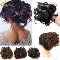 ผมสังเคราะห์บันสีดำสีน้ำตาลยุ่ง Scrunchies คลิปผมกรงเล็บในผมต่อ Updos ผมสำหรับผู้หญิง Chจุดไฟ