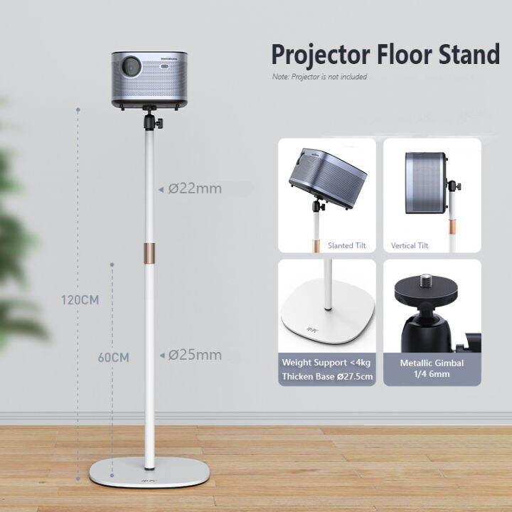 Stylish Universal White Projector Floor Stand / Mount Adjustable height