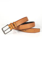 Mens Square Buckle Light Brown Business Belt