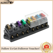8 Way Fuse Box Holder Fuse Block with 8 Standard Fuses for Car Truck Boat
