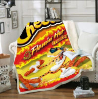 Cheetos food 3D print Sherpa blanket couch