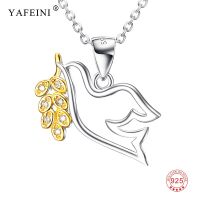 Genuine 925 Sterling Silver Flying Bird Peace Dove Bird Pendant Necklace For Women 18 Inches Chain