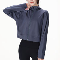 Lulu Yoga Coat Slim Hooded Running Sweater for Women CX717