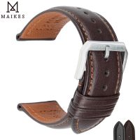 MAIKES Luxury Leather Bands 20mm 22mm 24mm Soft Cowhide Watchband