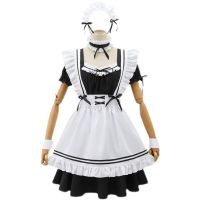 Black Cute Lolita Maid Costumes Girls Women Lovely Maid Cosplay Uniform Animation Show Japanese Outfit Dress Clothes