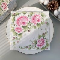 20Pcs/Pack Vintage Floral Table Decoupage Paper Napkins Flower Napkin Paper Tissue for Wedding Party Supplies Pipe Fittings Accessories