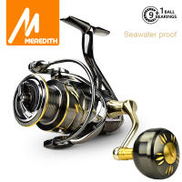 MEREDITH EZGO Anti-Seawater Corrosion Treatment Spinning Fishing Reel 25กก. เครื่องซักผ้าคาร์บอนสูงสุดลาก9 1BB ตกปลาน้ำเค็ม