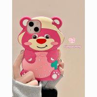 เคสมือถือหมีสตรอเบอร์รี่ลายการ์ตูนสามมิติแบบรวมทุกอย่าง for 121314propromax เคสศัพท์