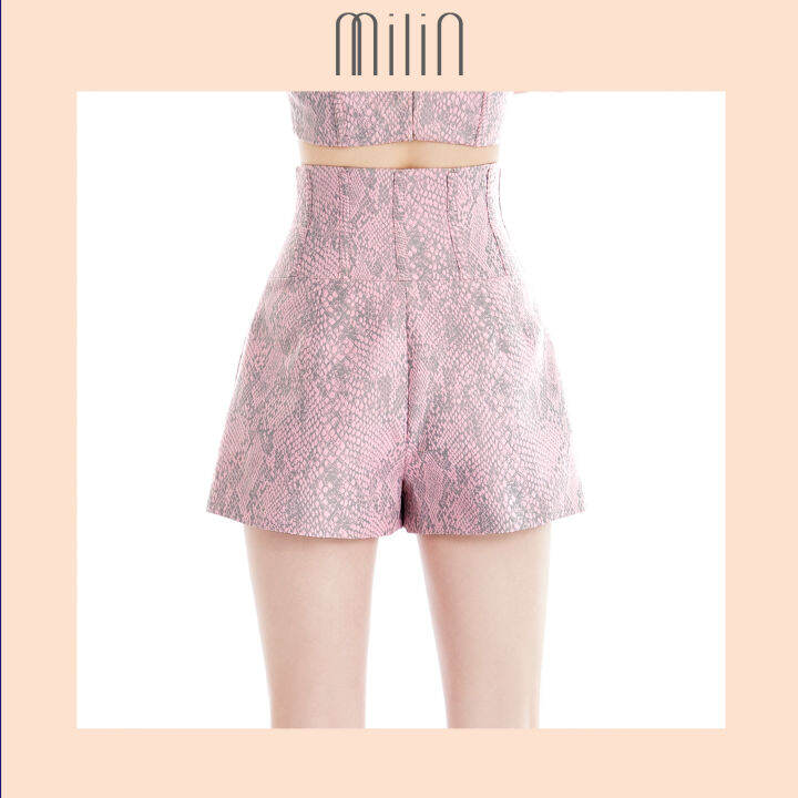 milin-high-waisted-shorts-with-wrap-front-กางเกงขาสั้นเอวสูงแต่งโครงช่วงเอว-target-shorts