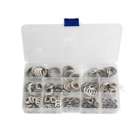 280Pcs/Set Assorted Washers Gasket M5/6/8/10/12/14/16/20 Aluminum Flat Washer Gasket Assorted Sealing Rings Set With Case