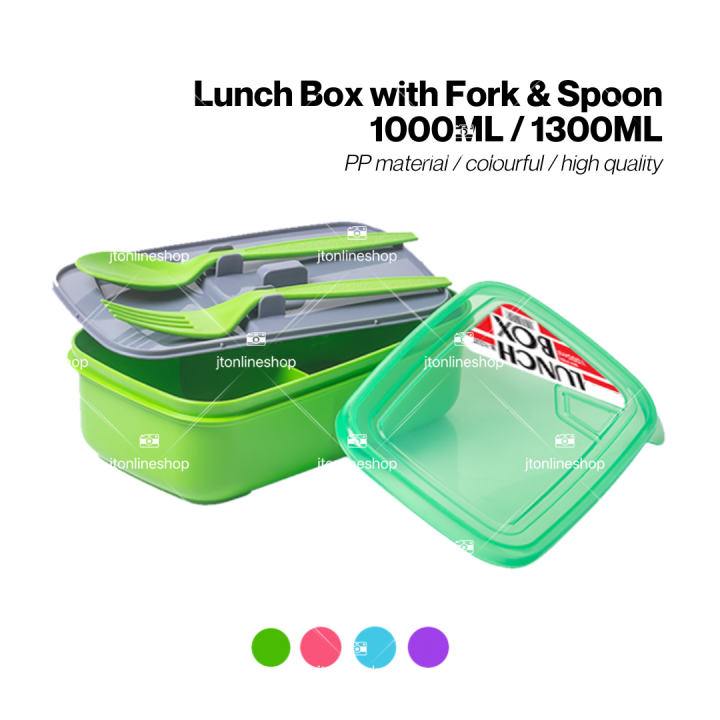 Lunch Box with Fork and Spoon 1000ml 1300ml Lunch Box with Cutlery 1