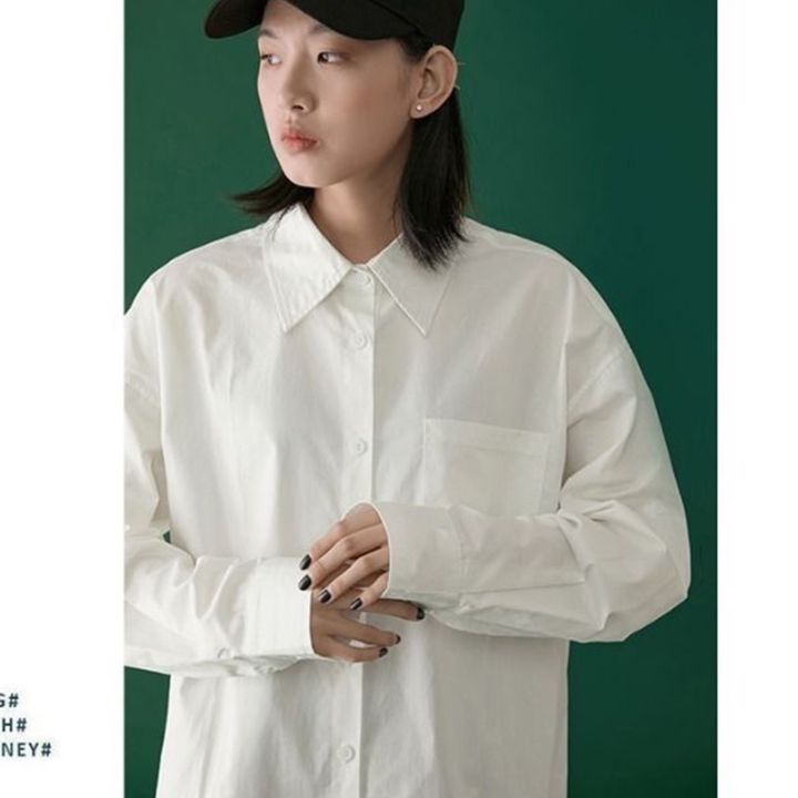 onesunnys-เสื้อเชิ้ตสีขาวธุรกิจลำลองสำหรับสตรี-เสื้อเชิ้ตแขนยาวทรงหลวม-เสื้อเชิ้ตสีขาว