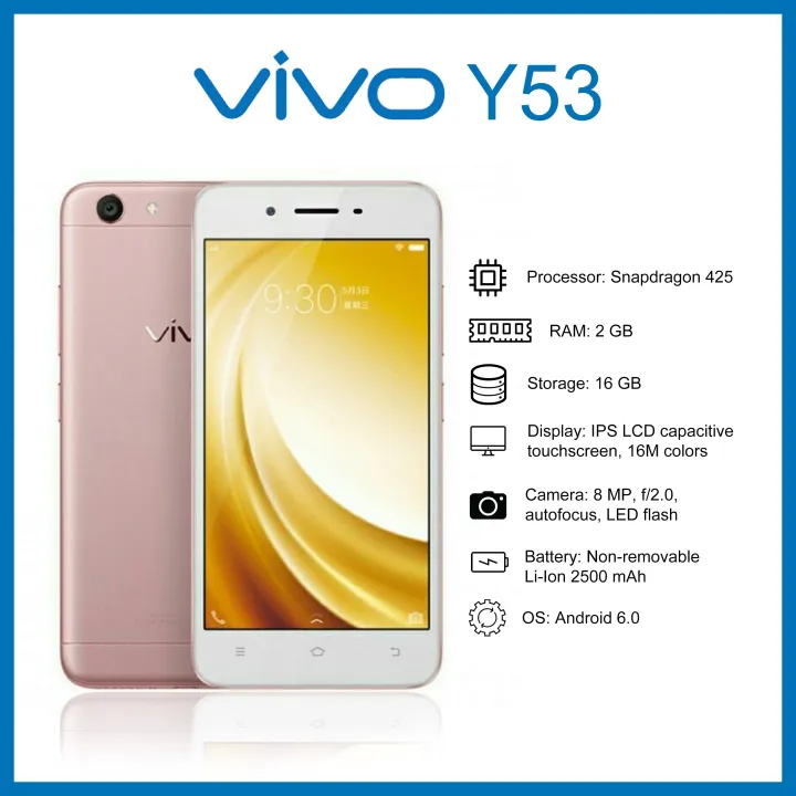 Vivo Y53 Smartphone (2GB RAM+16GB ROM) Global version 5.0 Inch,HD