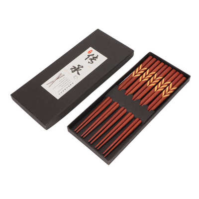 Wooden Chopsticks Cooking Chopsticks Japanese Style Dishwasher Safe Red Sandalwood with Storage Box for Ho