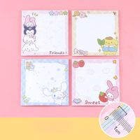 ☃ 4Pcs/bag Sanrio Sticky Notes Pachacco Hello Kitty My Melody Kuromi Sticky Notes Memo Pad Stickers Daily To Do List Note Paper