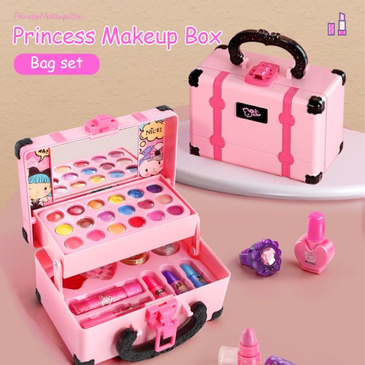 Girl Makeup Toys Safe Simulation Palette Toy Pretend Play Toy Dress  Cosmetics Box Set for Kids