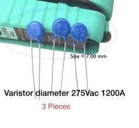 07K275 Varistor diameter 7mm,275Vac(rms),1200A วาริสเตอร์ 07k275 Varistor diameter 7mm,275Vac(rms),1200A จำนวน 3 ชิ้น