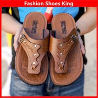 CODai424839 【Ready Stock】Fashion Casual Leather Sandals Walking Slipper for Men Summer Durable 39-44