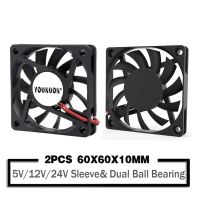 【hot】◘  2 Pieces 5V 12V 24V 60mm 6010  60x60x10mm 6cm Cooling Cooler Computer CPU