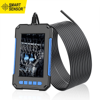 Smart Sensor P40 Portable Handheld Industrial Endoscope Borescope Inspection Camera IP67 Waterproof 5.5mm Lens Built-in 6pcs Adjustable LEDs with 4.3 Inch High-definition 1080P Display Screen