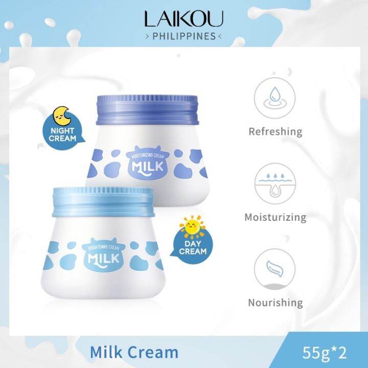 LAIKOU Milk Face Cream Moisturizing Whitening Day Night Cream Smoothing