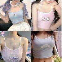 COD SDFSDTFGER Fashion Sanrio Plush Kuromi Cinnamoroll My Melody Women S-2Xl Size Sexy Cute Women Casual Tank Vest Sleeveless Crop Top