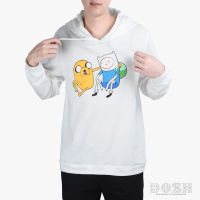 DOSH UNISEX SWEATER ADVENTURE TIME เสื้อคลุมฮู้ดแขนยาว ผู้ชาย-ผู้หญิง DATMJ5002-WH