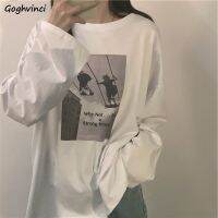 ♙♙☇ Long Sleeve T-shirts Women Spring O-neck Printed Korean Hip Hop Street Wear Womens Tops Ulzzang Ins Girls All-match Casual Retro