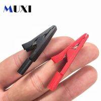 2Pcs Black Red Connector Insulated Alligator Clip For Instruments and Apparatuses testing Clamp Jumper Line