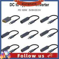 QIANGNAN6 PD 100W DC เป็นชนิด C Converter 5/9/20V 5.5X2 5 7.4X0 6อะแดปเตอร์ไฟฟ้ามืออาชีพหัวเชื่อมต่อ USB C แบบปากสี่เหลี่ยมสำหรับ Lenov/HP Samsung สำนักงานบ้าน