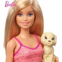 ตุ๊กตา Barbie แท้จำลองเซ็ตอาบน้ำสำหรับสัตว์เลี้ยงสุนัขปลูกฝังความรักเพื่อการศึกษาทางสังคม GDJ37ของขวัญเครื่องแต่งกายเจ้าหญิงเด็กผู้หญิง