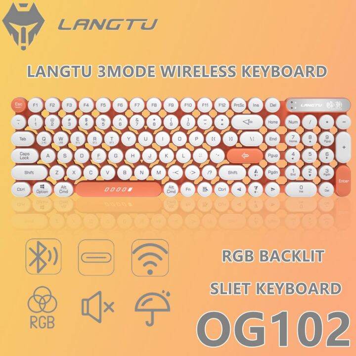 Langtu OG102 Membrane Slient Keyboard Hollow Keyboard 2.4G