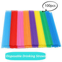 100PCS 6*190mm Straight Drinking Color Bar Accessories Flexible Event Straw Disposable Straws Solid