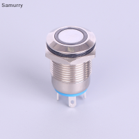 Samurry ✨Hot Sale✨ Car 12mm โลหะ annular ปุ่มกดสีดำสวิทช์แหวน LED Light LATCHING