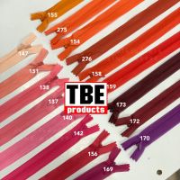 (ยกโหล) ซิปซ่อน9นิ้ว TBE คุณภาพดี (โทนชมพู/แดง) มีสีให้เลือกมากกว่า100สี